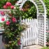 White arbor with red blooming roses in a garden | © ©Elenathewise - stock.adobe.com